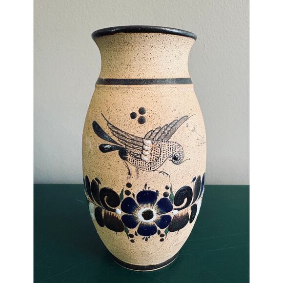 Mid Century Mexico Vase - Bird and Flowers Vase - Signed - Picture 1 of 7